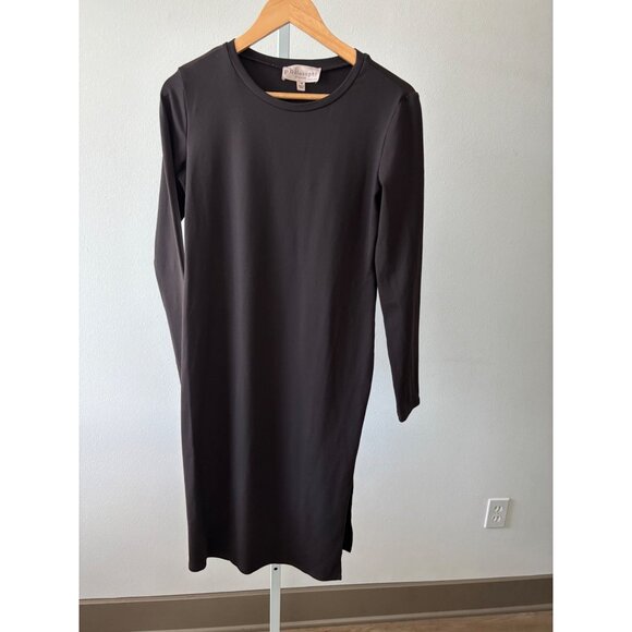 Philosophy Dress M Bodycon Crew Neck Slit Minimalist Quiet Luxury Clean Girl - Picture 9 of 12